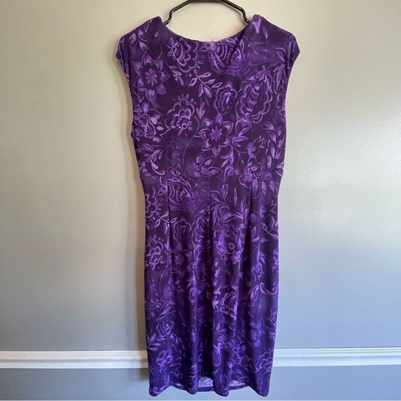 Ralph Lauren Dress Purple floral women’s size 14P 14 P - Picture 4 of 4